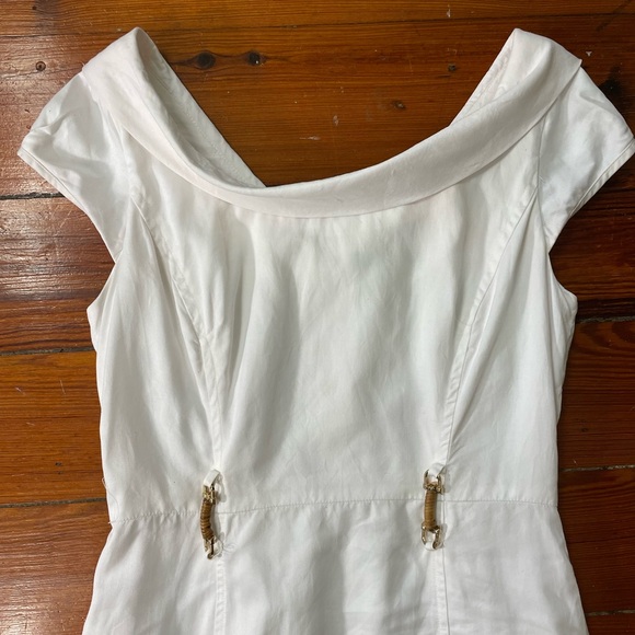 Bergdorf Goodman / Milly NY Boat Neck White Sheath Dress - Size 4 - Picture 9 of 16